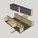 Traineau de scie à format pour queues d'arondes et queues droite