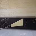 Enfilade en chêne et laiton