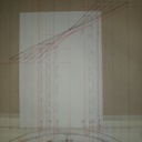 Les points du médaillon sur le plan qui croisent les arcs de cercles sont remonté sur les lignes de gauche correspondantes de la projection