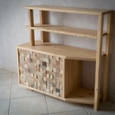 Bibliothèque en pin - bois de bout