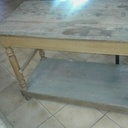 Table haute transformée en table basse