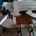 Escalier en frêne avec plat forme