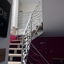 Escalier frêne/Acier 2 quart tournant.