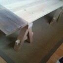 Table basse de salon en chêne de recup