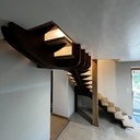 Escalier quart tournant double limon central