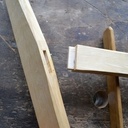 Cadre de scie à chantourner, sorti d'une bûche