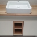 Meuble vasque chêne et mélamine