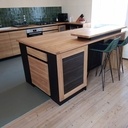 Cuisine sur mesure en chêne et MDF teinté noir