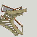 Plan d étude pratique d escalier une volée demi tournant à gauche rampe sur rampe