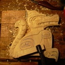 Loup inspiré de l'art amérindien