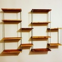 Etagère Salon - Sapin Huilé & Tiges Acier