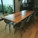 Table chêne et noyer