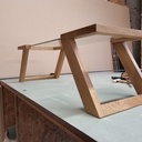 Petite table chêne et verre