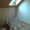 Bibliothèque sous rampant