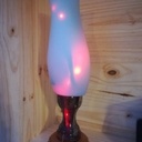 Lampe / pied en résine + bois