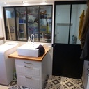 Vue d'ensemble verrière bois + porte bois