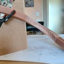 Main courante débillardée d'équerre à la normale