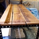 Table basse : Bois et métal