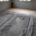 Plancher OSB sur dalle après mise de niveau (chape sèche)