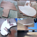 Bureau d'angle  En bois exotique (SIPO)