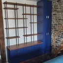 Bibliothèque bois-métal contemporaine