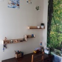 Tête de lit et étagères en palette