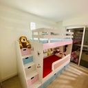 Lit Superposé Avec bibliothèques et escalier tiroir toute profondeur