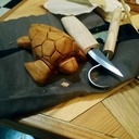 Sculpture de tortue sans prétention