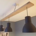 Lustre bois et métal