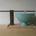 Lampe avec abat-jour en verre à l'envers...