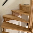 Escalier 1/4 tournant frêne massif et son garde corps