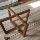 Table basse chene et verre