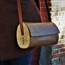 Petite sacoche bois/cuir