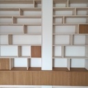 Bibliothèque, érable et chêne
