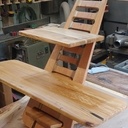 Station d ordinateur pour travail debout acajou et hêtre piqué