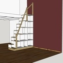 Escalier étagère accès mezzannine