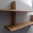 Etagère murale nature en chêne et noyer