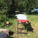 Porte bois métal coulissante