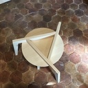 Paire de tables basse rondes gigognes avec plateau en verre