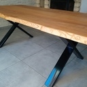 Table frêne et metal