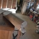 Escalier et main courante débillardée avec coupe à crochet