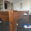 Bureau réalisé avec des poutres de charpente en Keruing