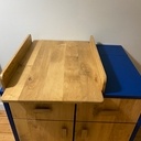 Commode à langer convertible en chêne et contre-plaqué