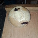 1er tournage coupole bois/résine époxy