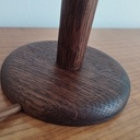 Petite lampe en chêne et applique de récup en opaline