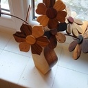 Bouquet de fleurs en bois précieux
