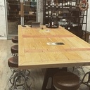 Table Chêne Massif effet "douelles de vin" finition rubio mat