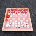 Jeux d'echecs hetre échauffé epoxy rouge
