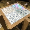 Porte-plante - bois et céramique