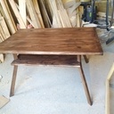 Table basse, pieds cintrés, 2 plateaux